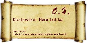 Osztovics Henrietta névjegykártya