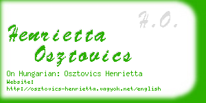 henrietta osztovics business card